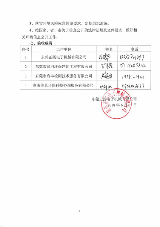 正扬电子机械验收意见4