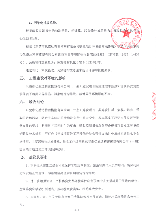 亿盛达自主验收意见6